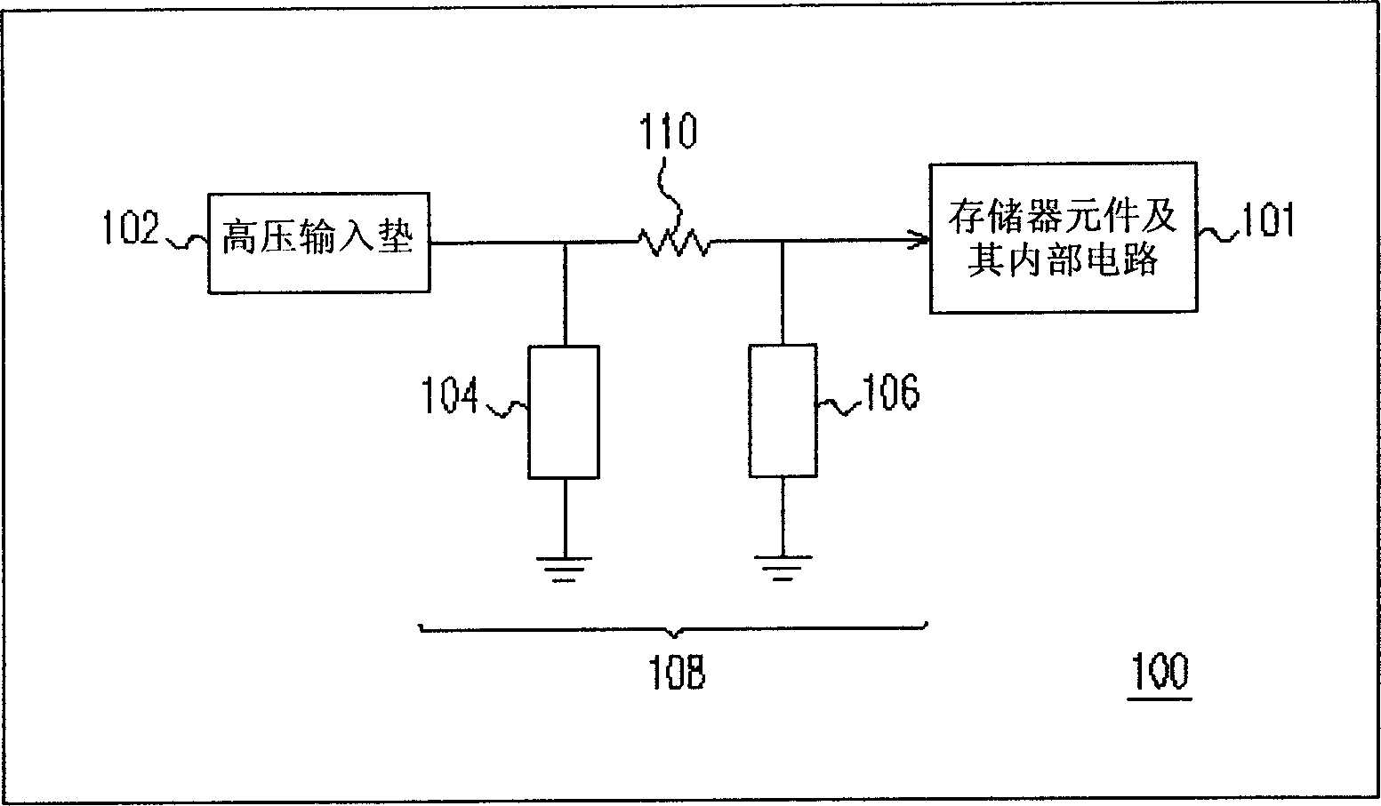 Electrostatic discharge protective element for high voltage input pad