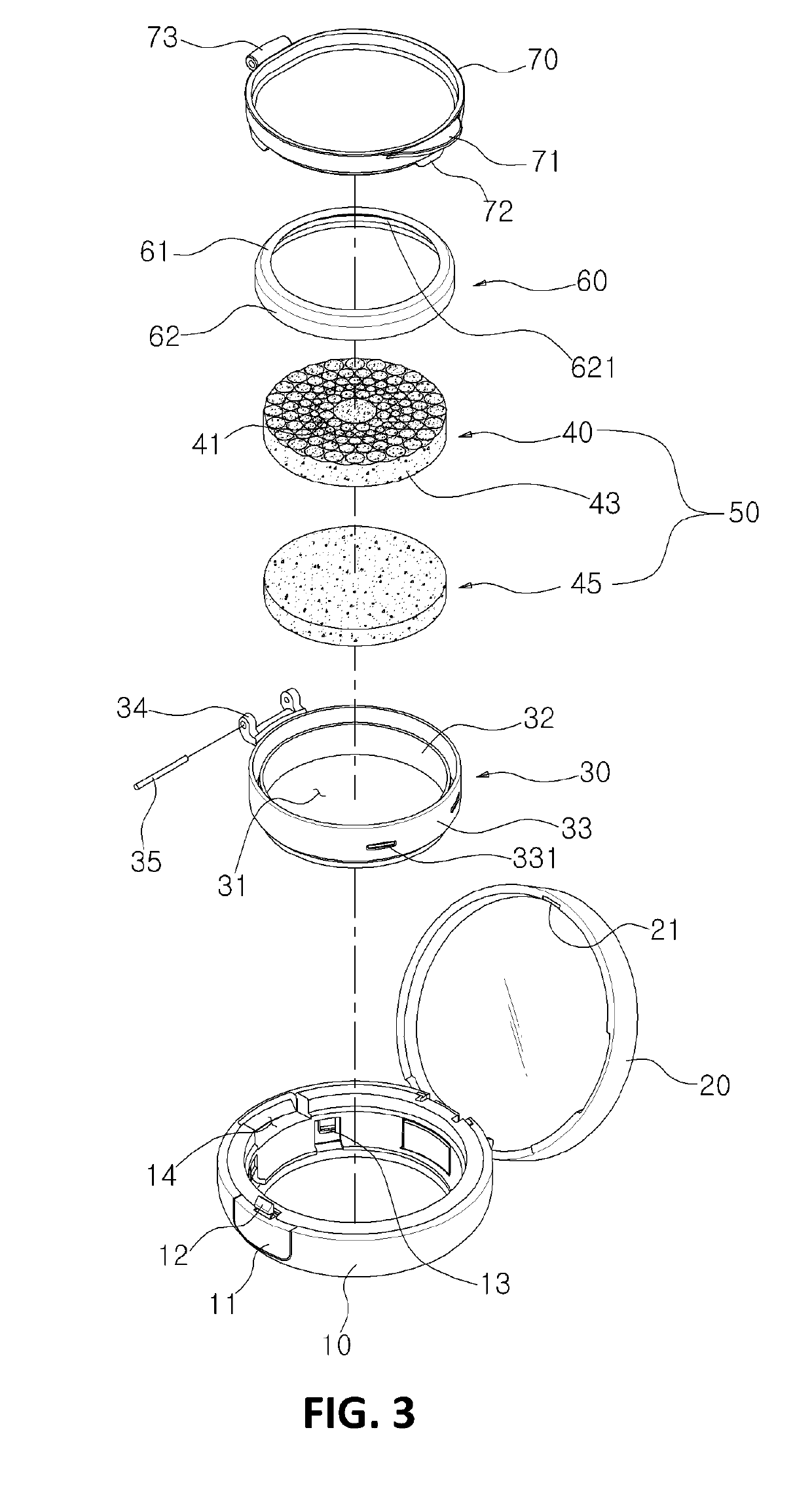 Cosmetic product further having impregnation member with outer surface thereof molten