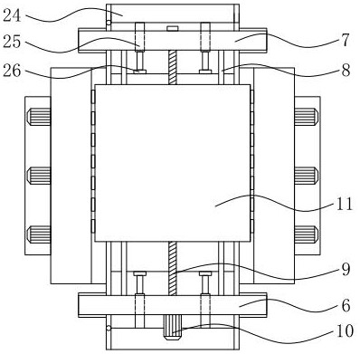 A heat press machine for reinforced composite flooring