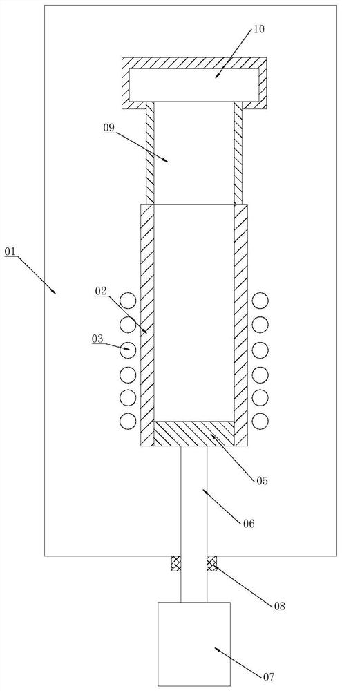 Cold crucible induction melting and die-casting device and method for preparing bulk amorphous material