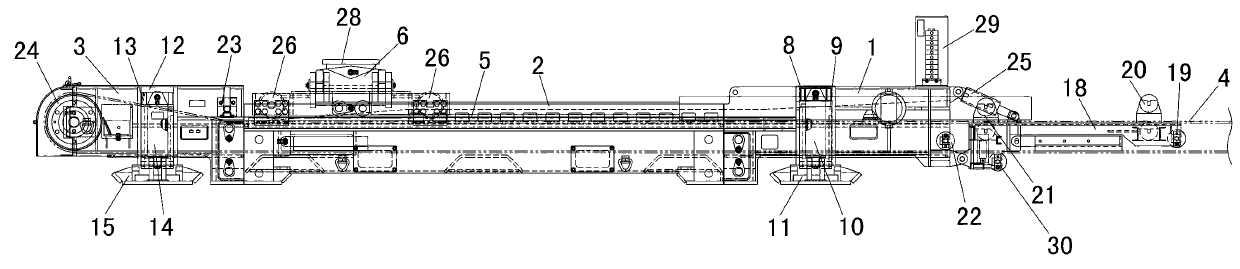 Hydraulic self-moving tail device