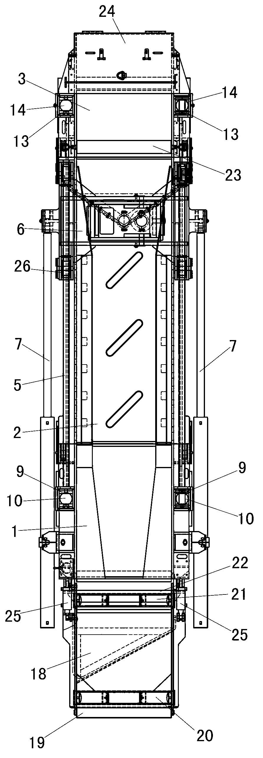 Hydraulic self-moving tail device