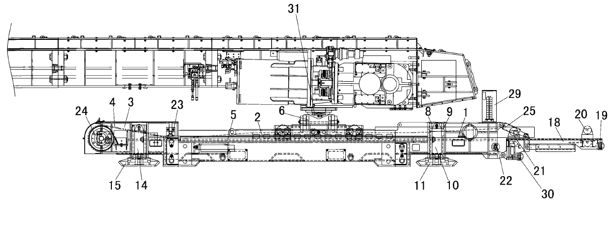 Hydraulic self-moving tail device