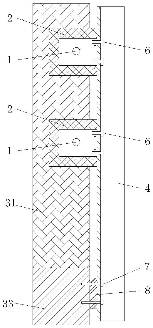 Fixed structure for installing secondary pipe and method for installing secondary pipe