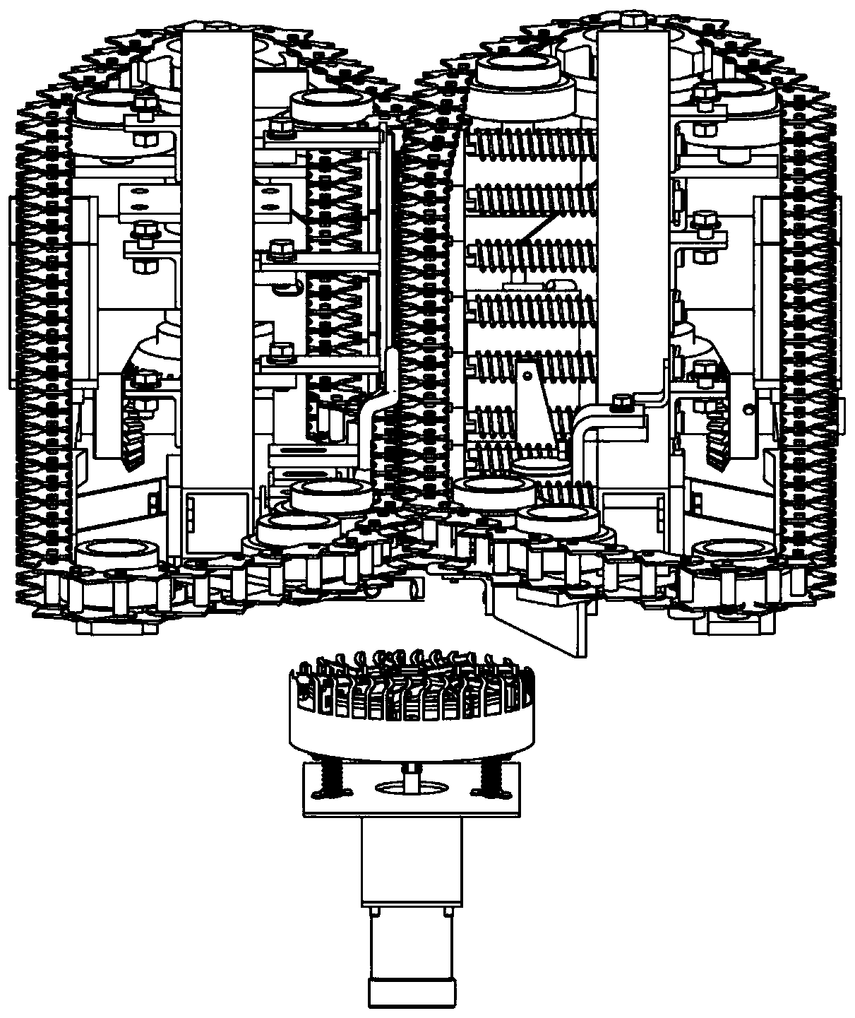 Floating root cutting device for garlic combined harvesting