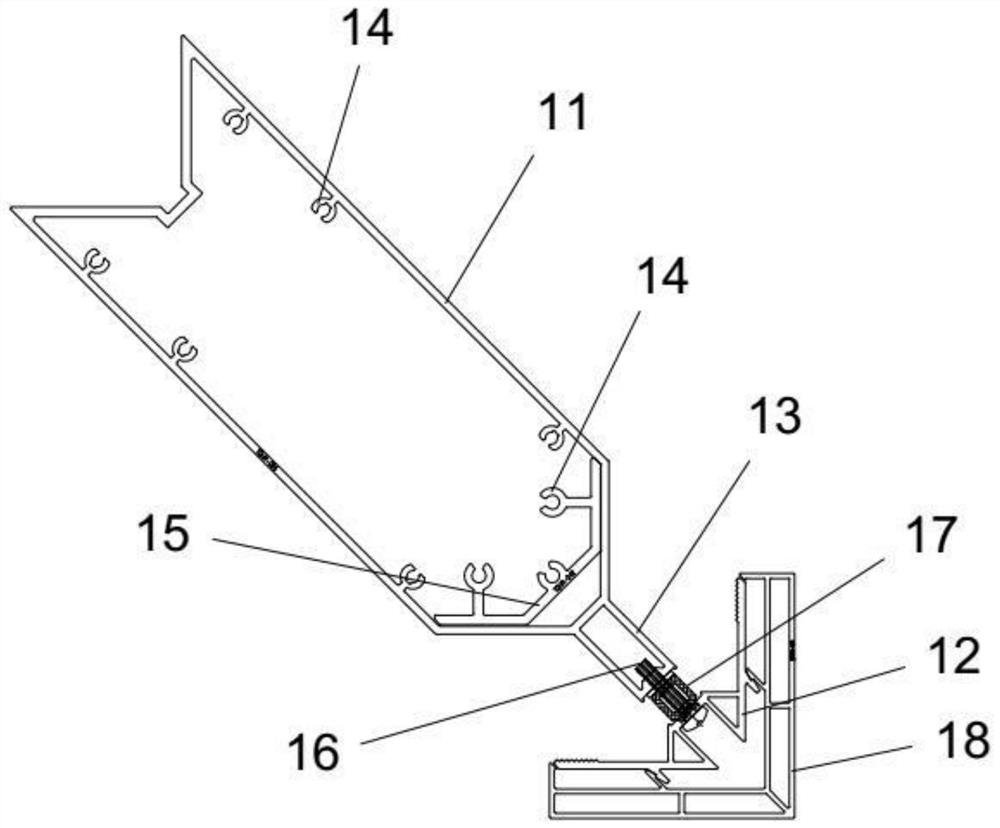 External corner unit plate connecting structure for energy-saving curtain wall