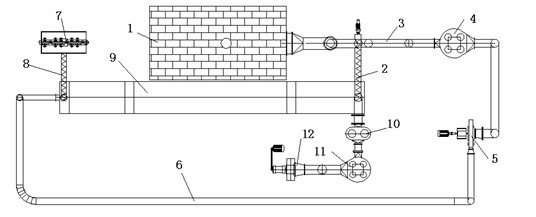 Rotary drum and airflow mixed flow drying device for oil-tea fruit shell wastes