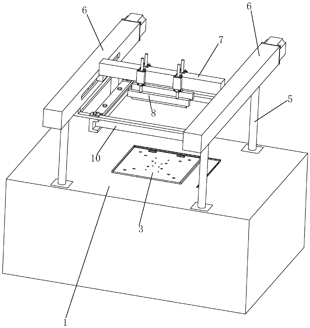 A printing machine for through-hole silver paste on pcb board