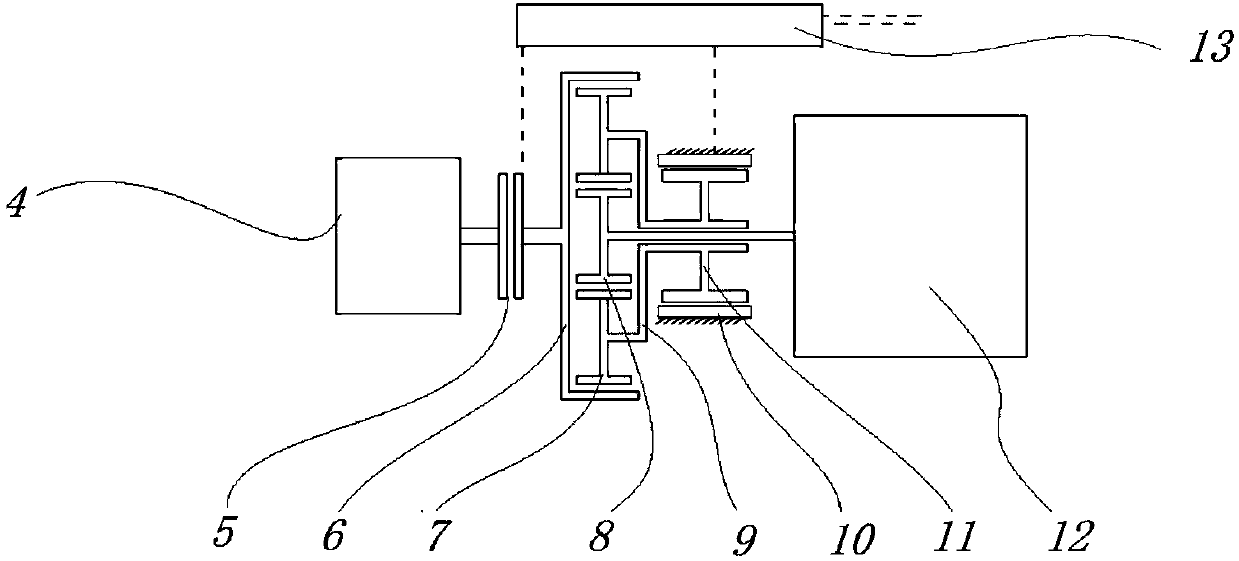 Planetary gear row-based dual-power source vehicle air conditioning compressor capable of performing active speed governing