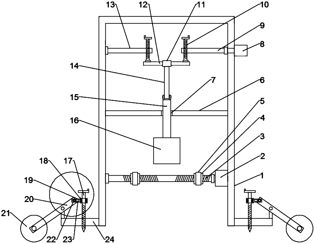 Adjustable pile driver for building construction