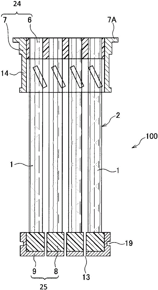 Cartridge type hollow fiber membrane module