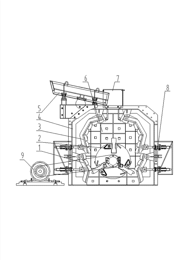 Novel reaction type sand making machine