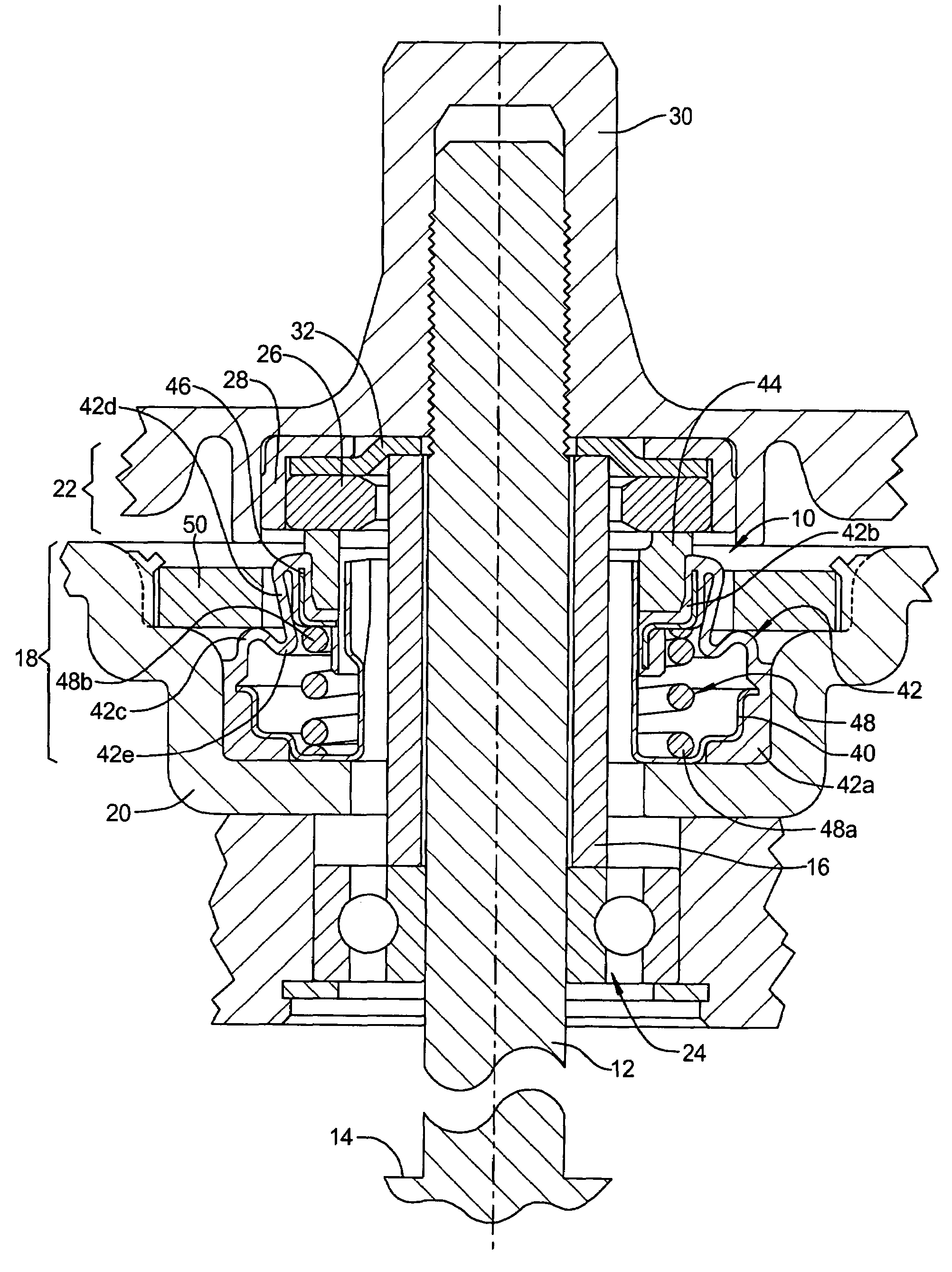 Face seal with constriction ring