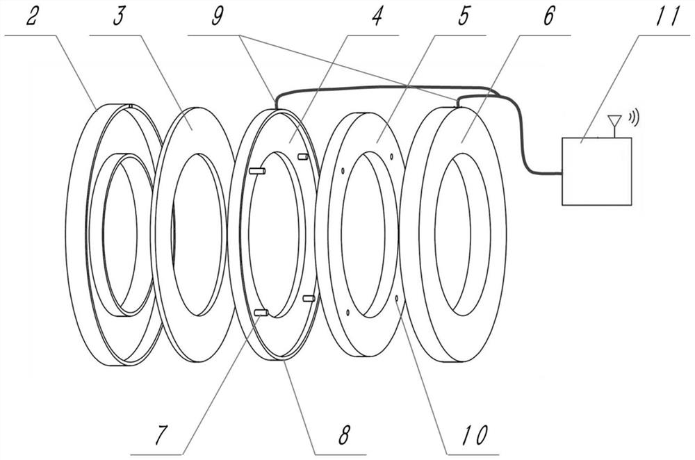 Intelligent gasket with anti-loosening function for monitoring bolt fastening state and monitoring method