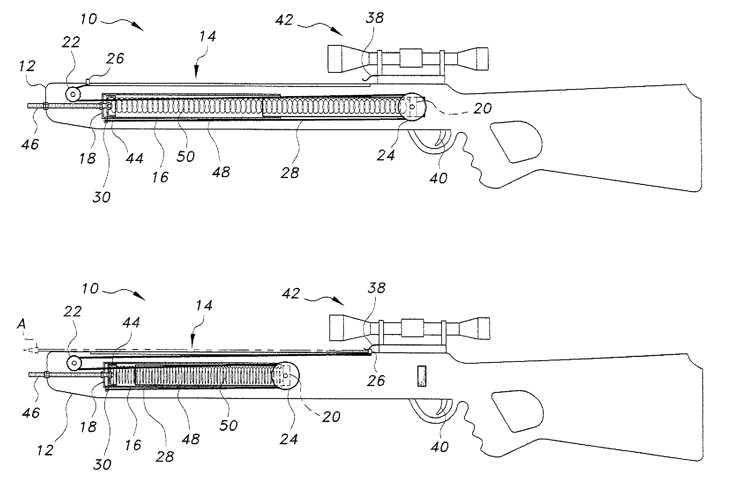 Pneumatically driven projectile weapon