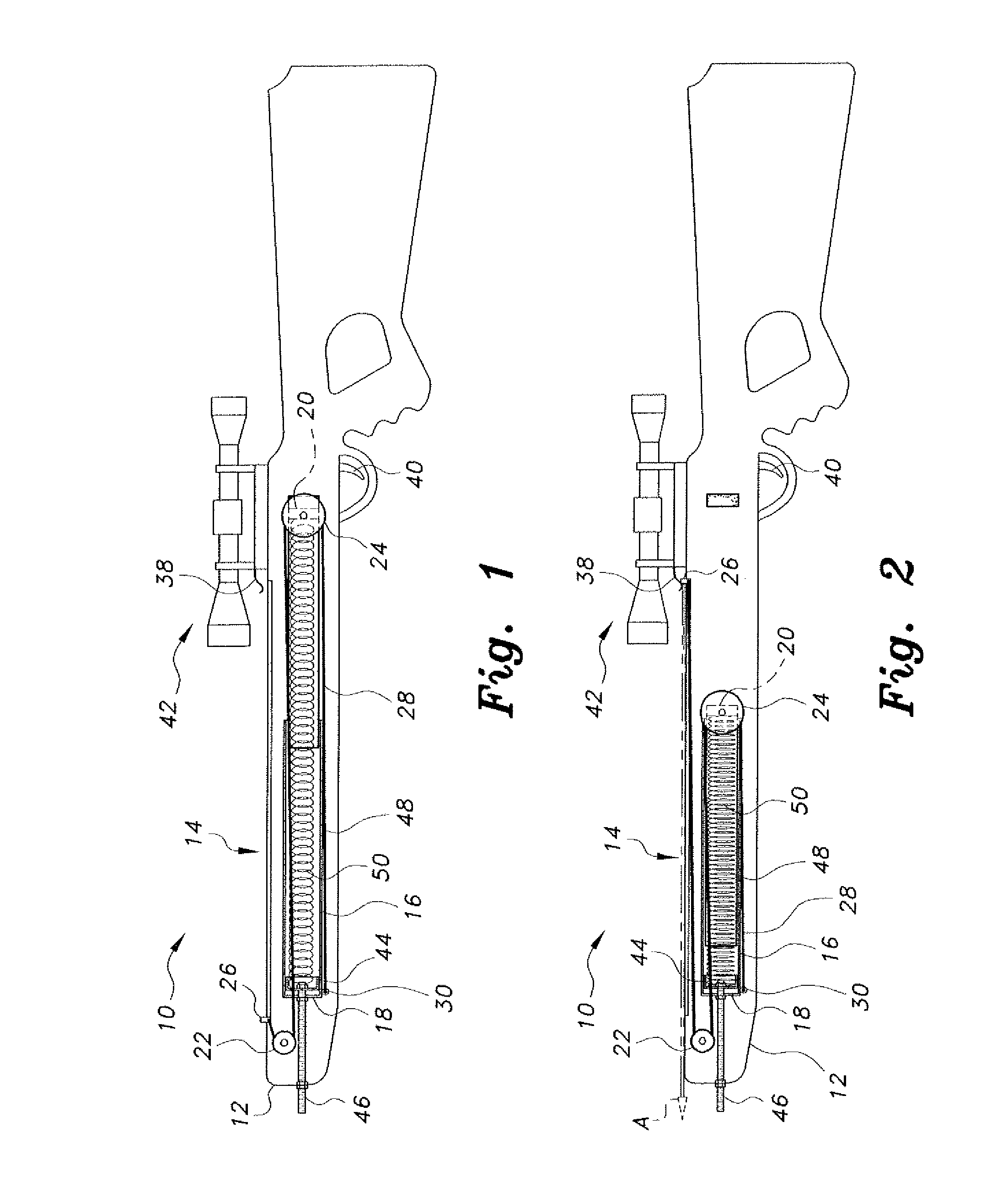 Pneumatically driven projectile weapon