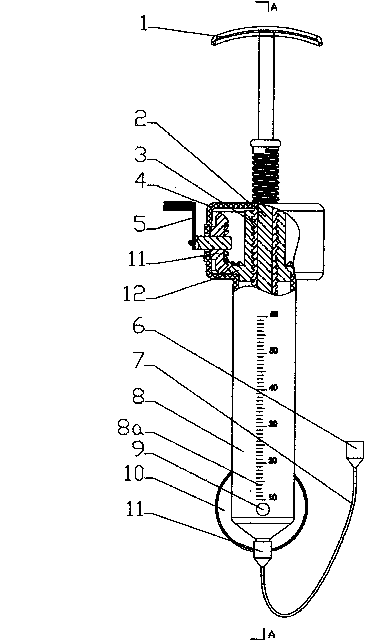 Medical saccule pressure pump with combination of straight push and rotary tuning