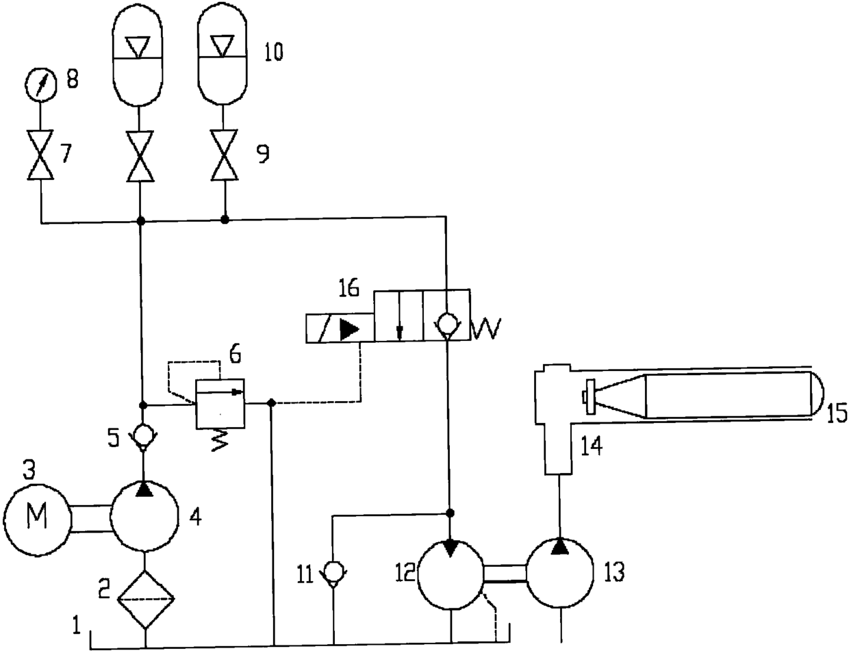 Accumulator-driven hydraulic motor and rotary pump underwater weapon launch power plant