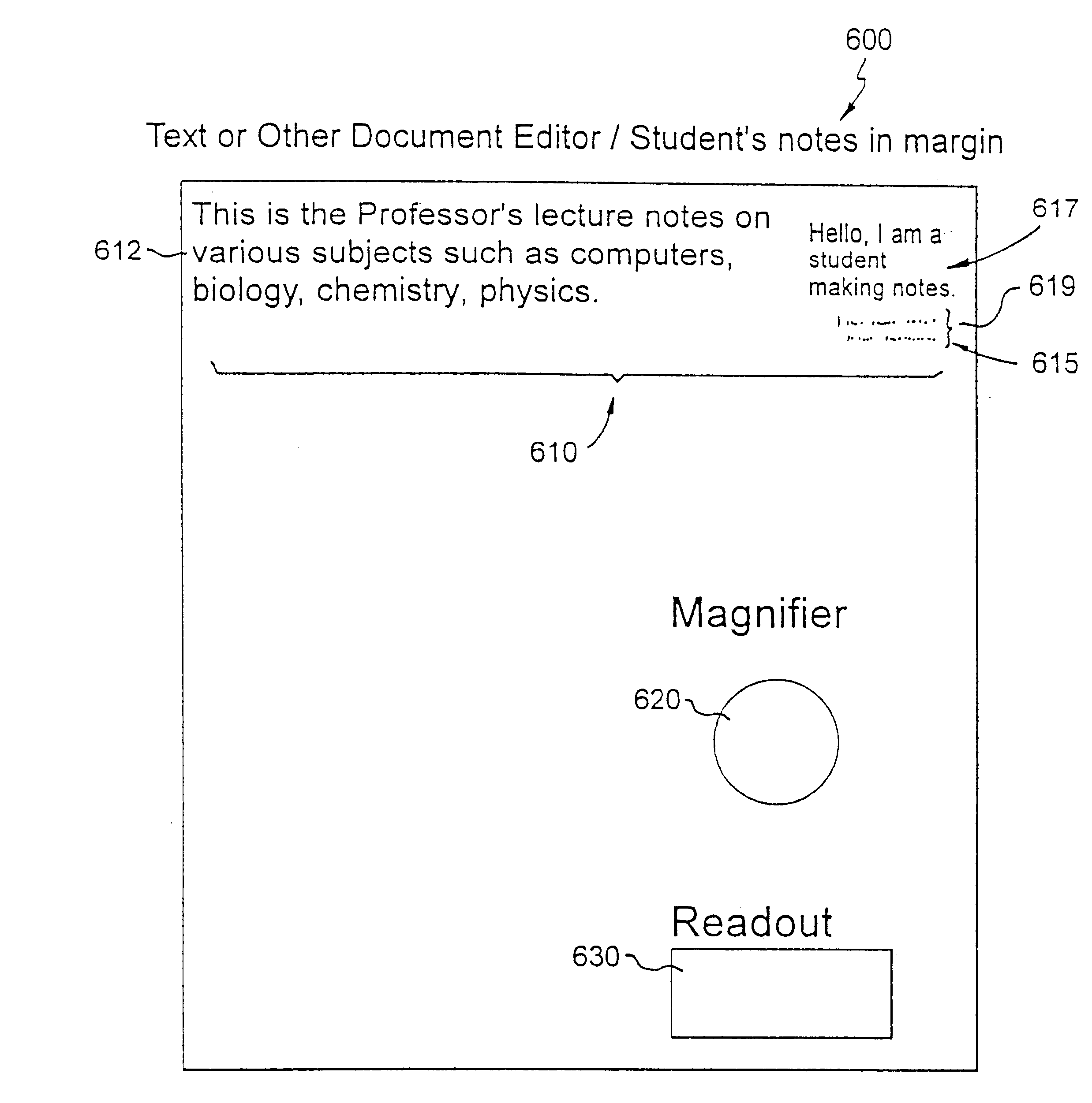 Information presentation system for a graphical user interface