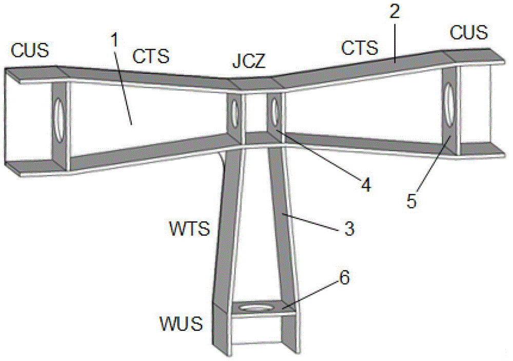 Structure construction and construction method of steel truss bow-tie type integrated node