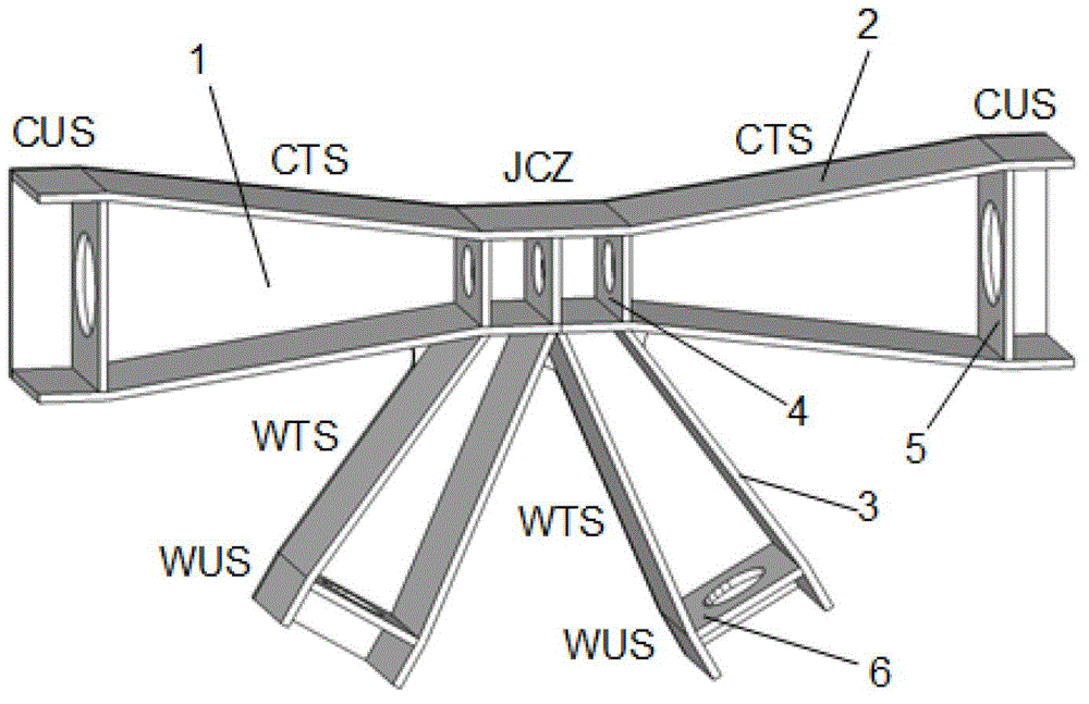 Structure construction and construction method of steel truss bow-tie type integrated node