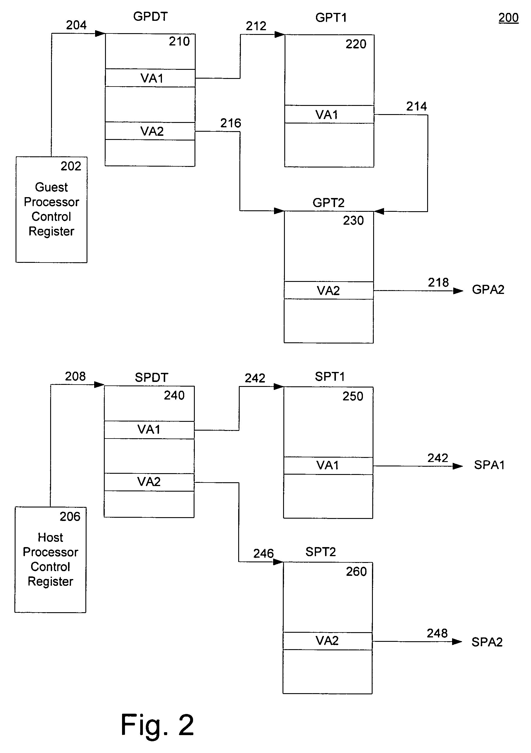 Method and system for caching address translations from multiple address spaces in virtual machines