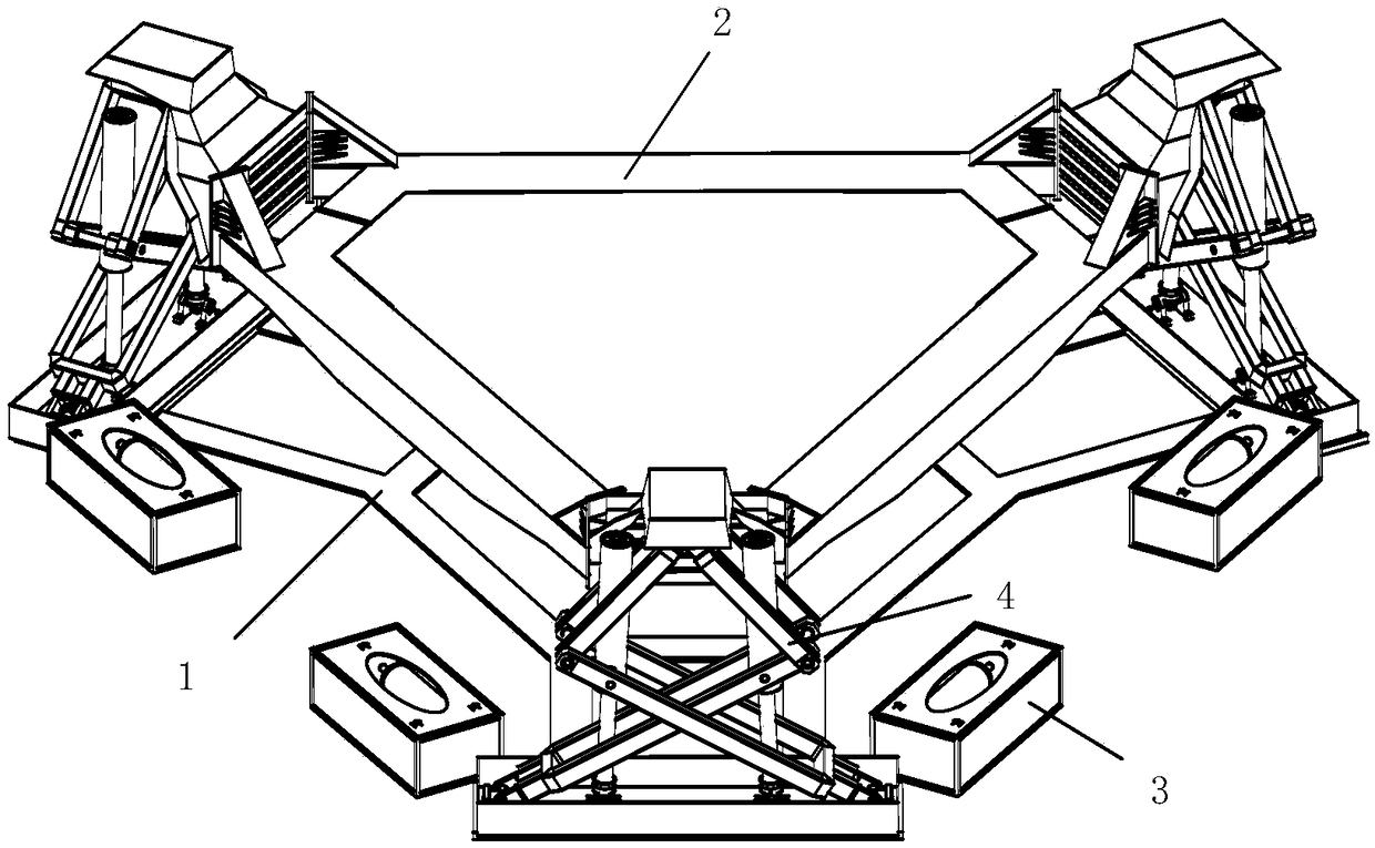 A Parallel Stable Receiving Platform with Double-Driven Cross-Folding Branches