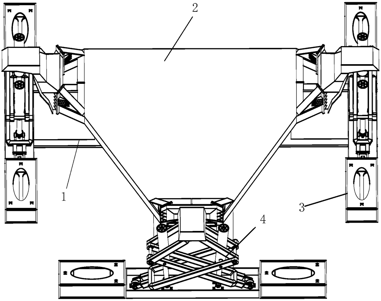 A Parallel Stable Receiving Platform with Double-Driven Cross-Folding Branches