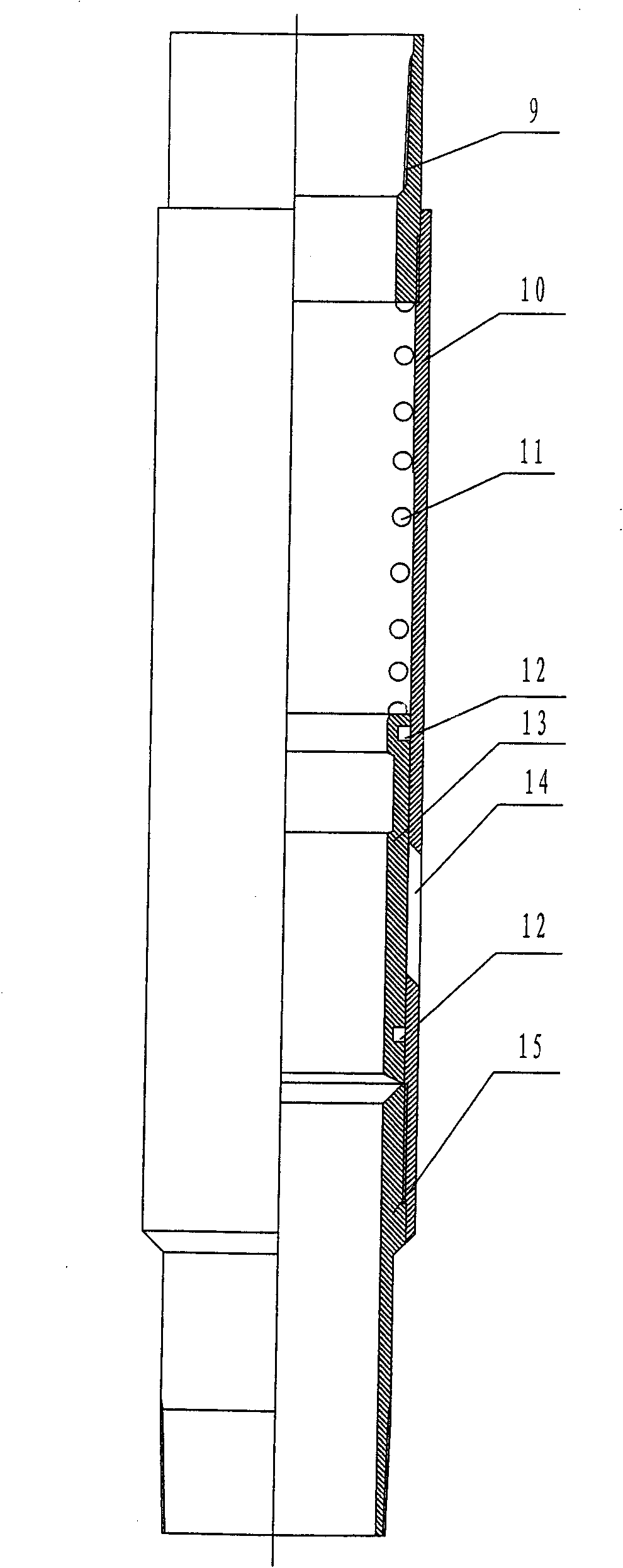 Drilling-plug free tubular column with sand control and well cementation for open-hole horizontal well