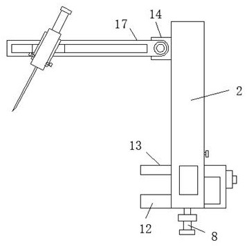 Sliding-type anesthesia puncture fixing device for clinical use in pain department