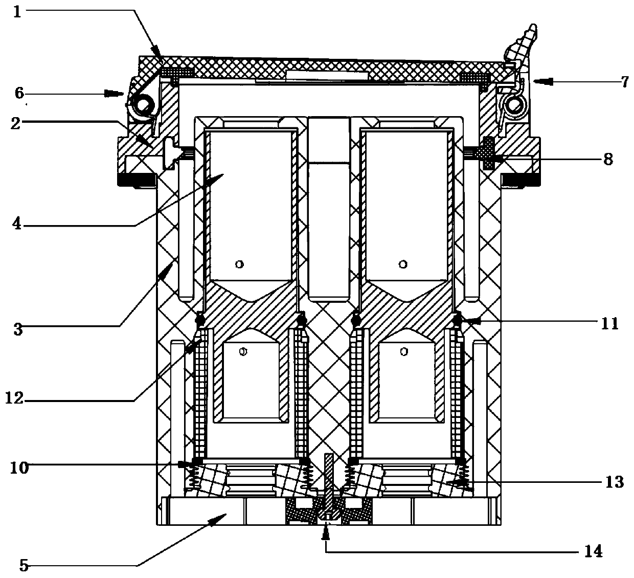 Waterproof fast-assembly type direct-current charging base for electric automobile