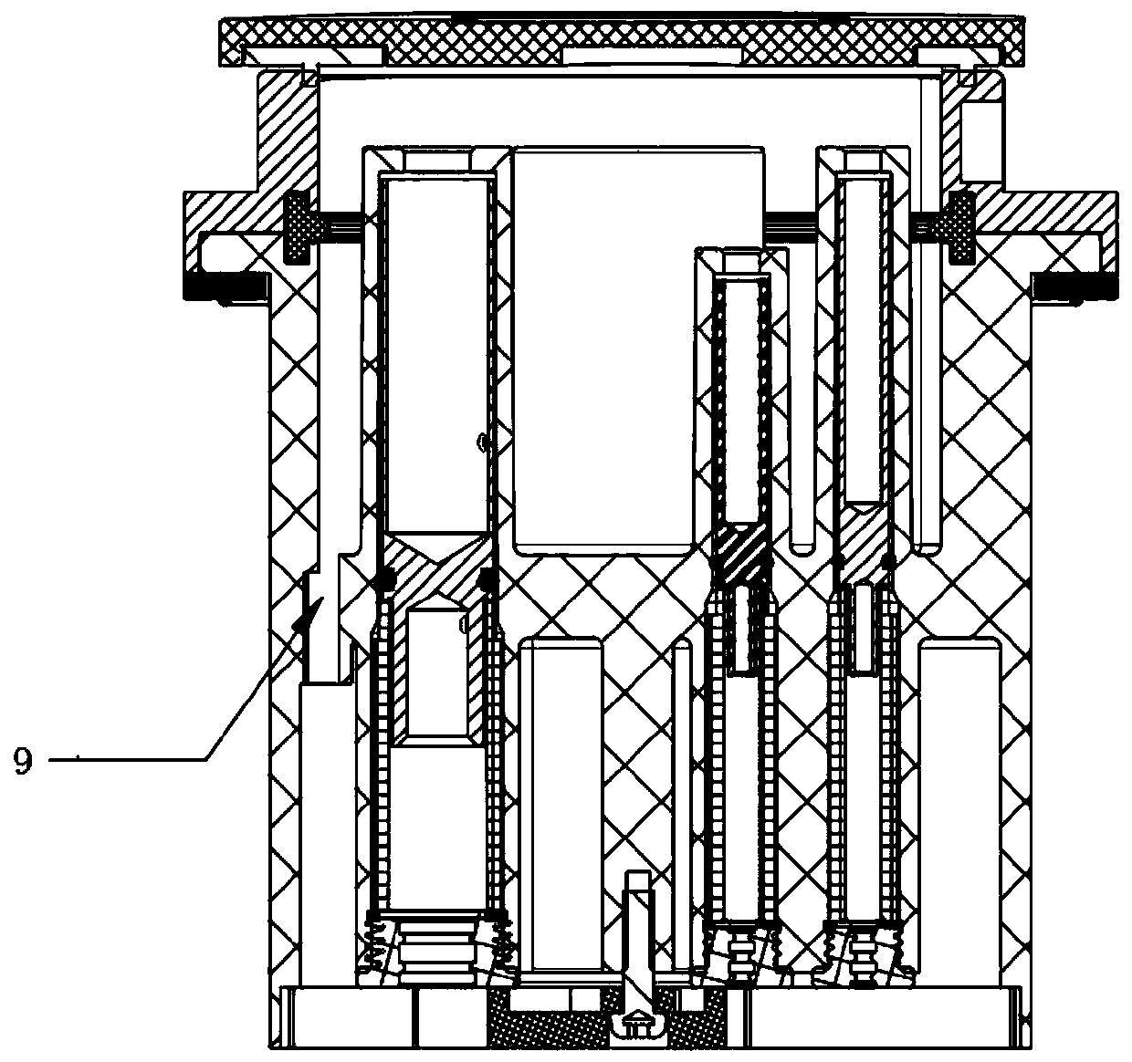 Waterproof fast-assembly type direct-current charging base for electric automobile