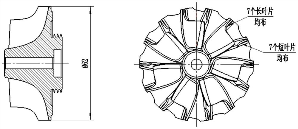 Two-wheeled charging turbine cooler driven by air dynamic pressure bearing