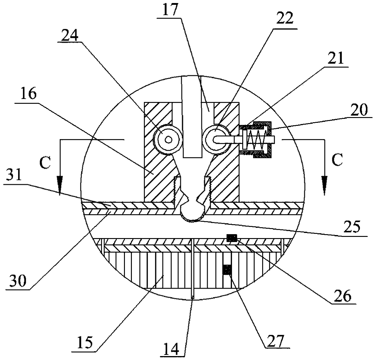 Melt electrostatic spinning device