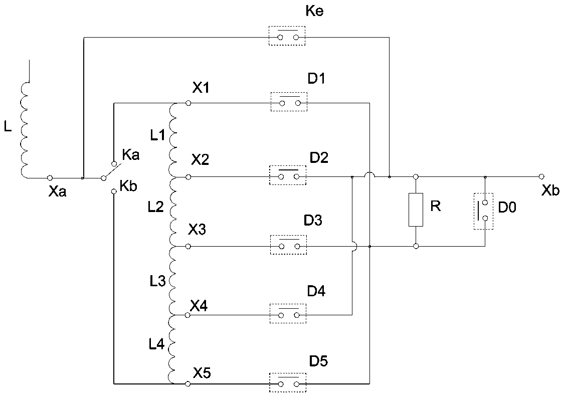 Alternating parallel nine-speed transformer on-load voltage regulation circuit capable of polarity conversion