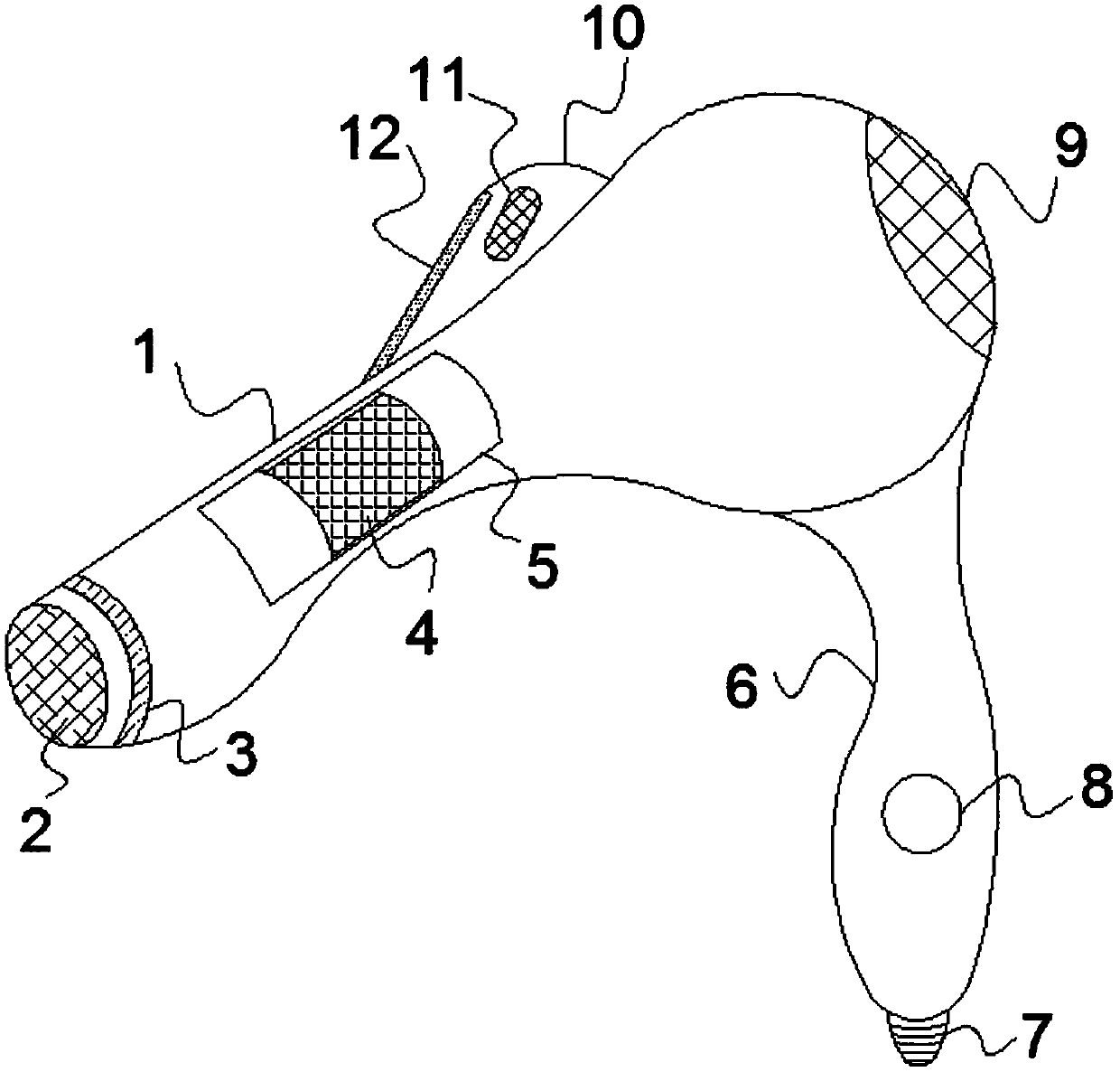 Intelligent touch-screen-control electric hair dryer