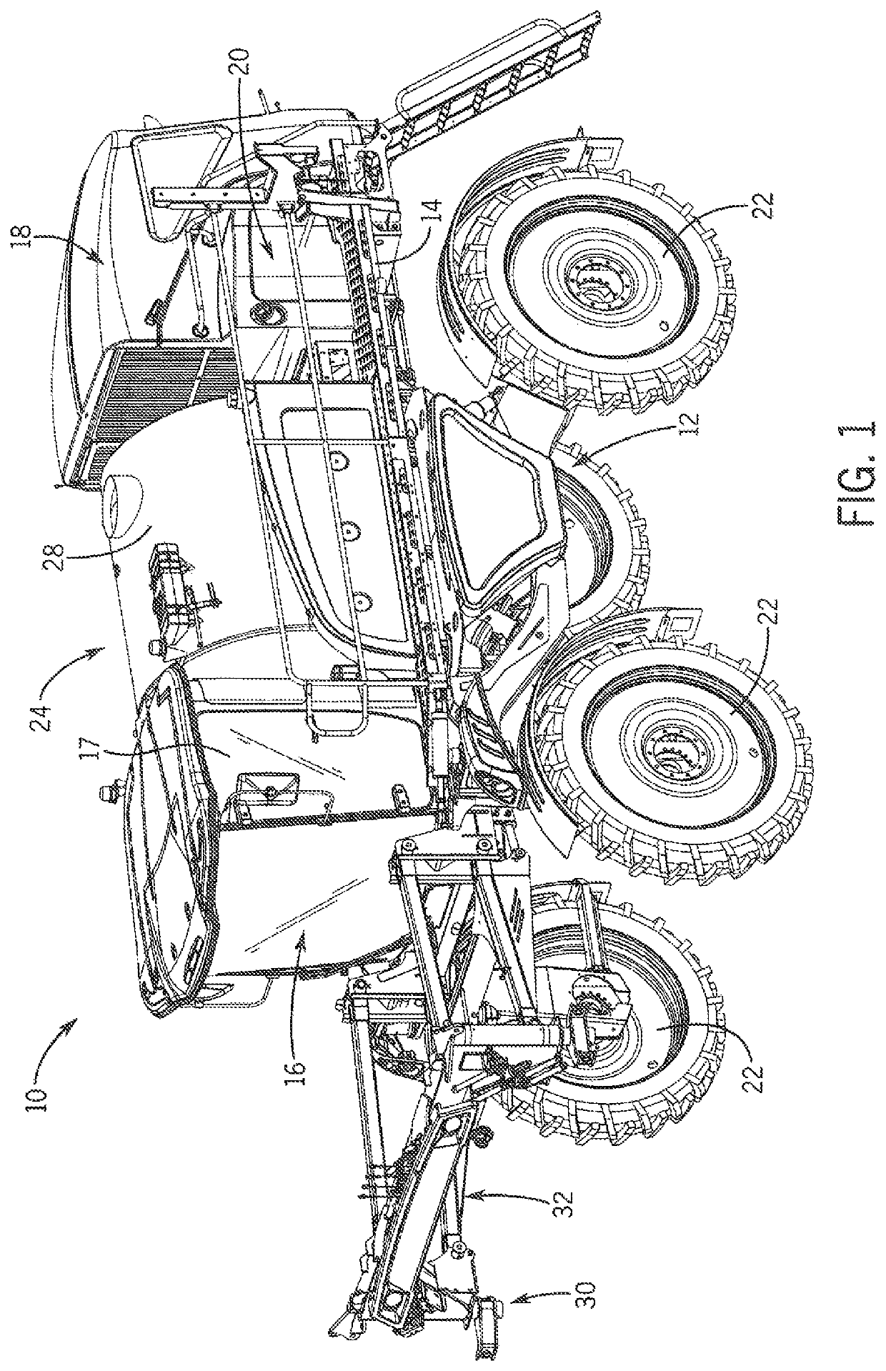 Pressurization system for an agricultural machine