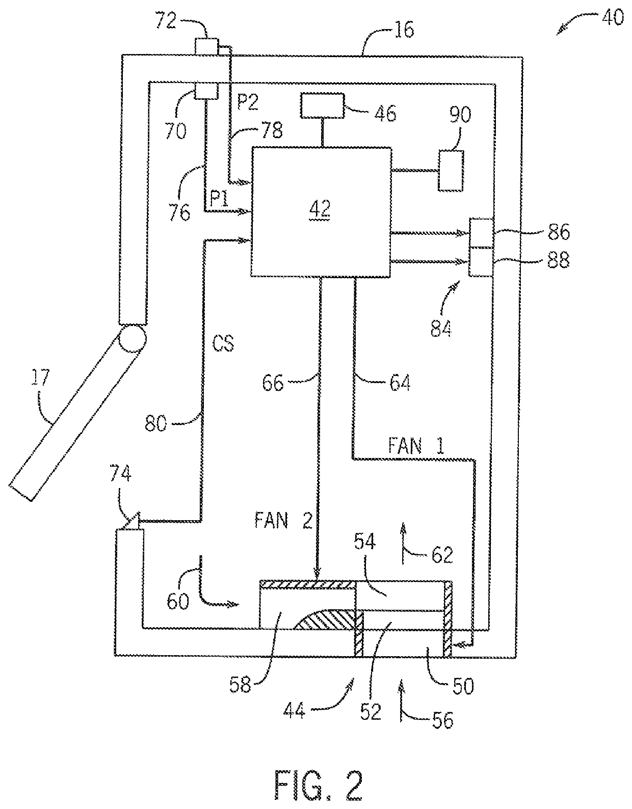 Pressurization system for an agricultural machine