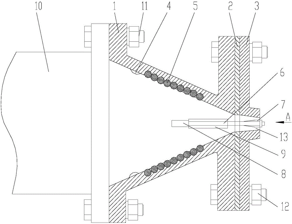 Machine head device used for forming and sintering exterior wall decorative hanging plate of extruder