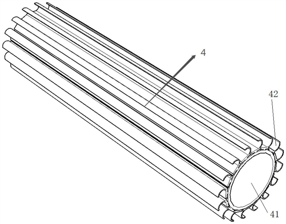 Tobacco stem directional arrangement feeding device suitable for stem cutting machine equipment