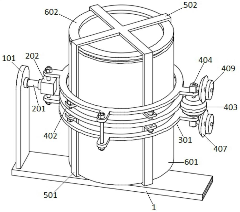 Braised garlic pickling device based on single-drive multi-linkage structure