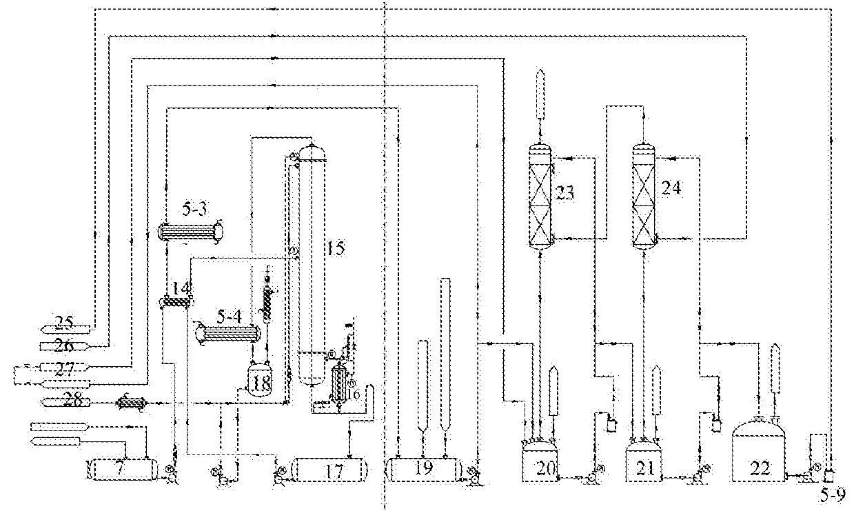 Acidolysis and solvent recycling process and device for producing glyphosate by using glycine method