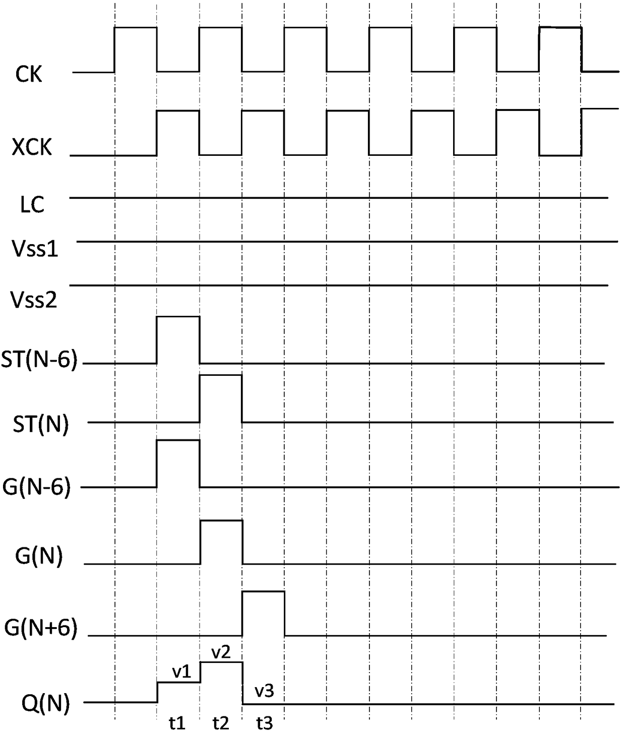 Array substrate line drive unit and circuit, and liquid crystal display panel