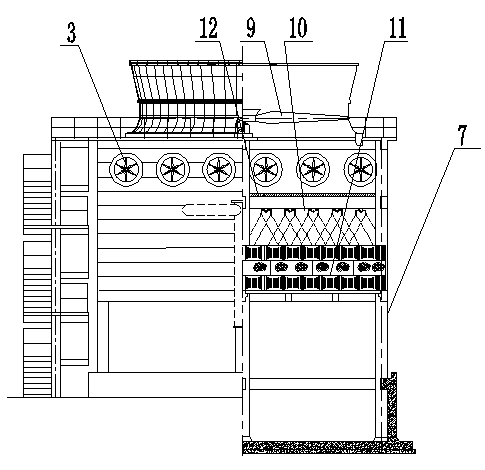 Environment-friendly and energy-saving cooling tower for dispersing fog