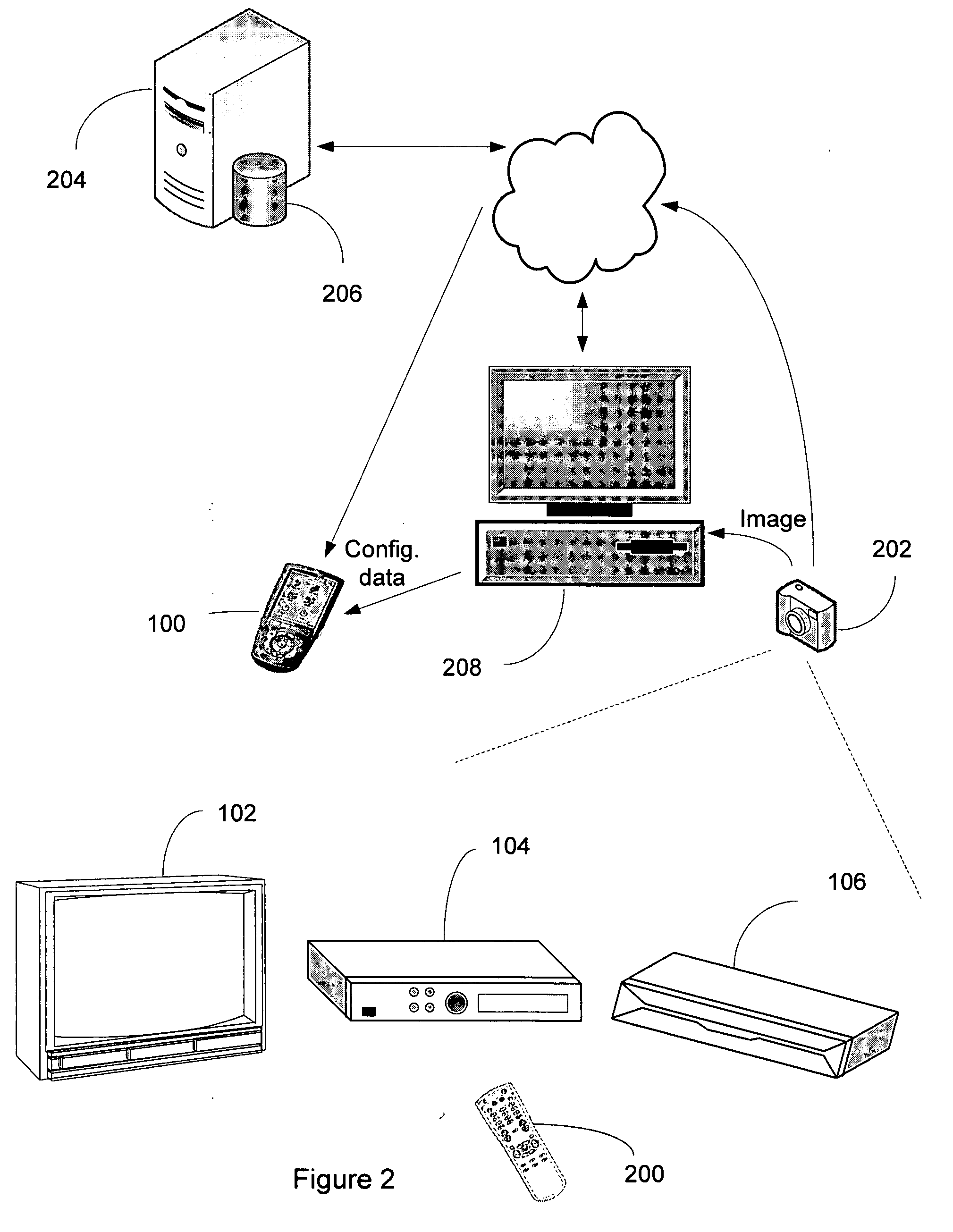 System and method for using image data in connection with configuring a universal controlling device