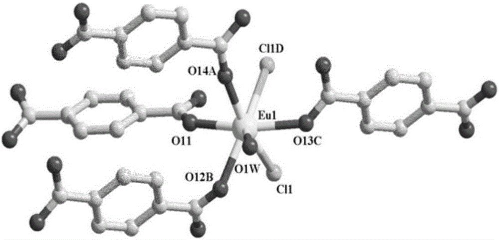 Application of europium fluorescent probe based on terephthalic acid in aniline detection