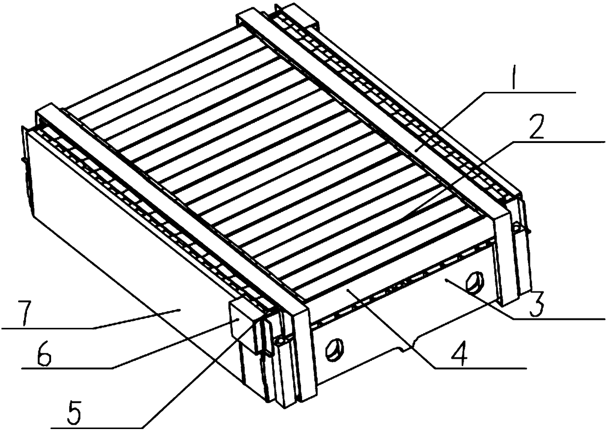 Large module grouping structure of flexible soft package battery