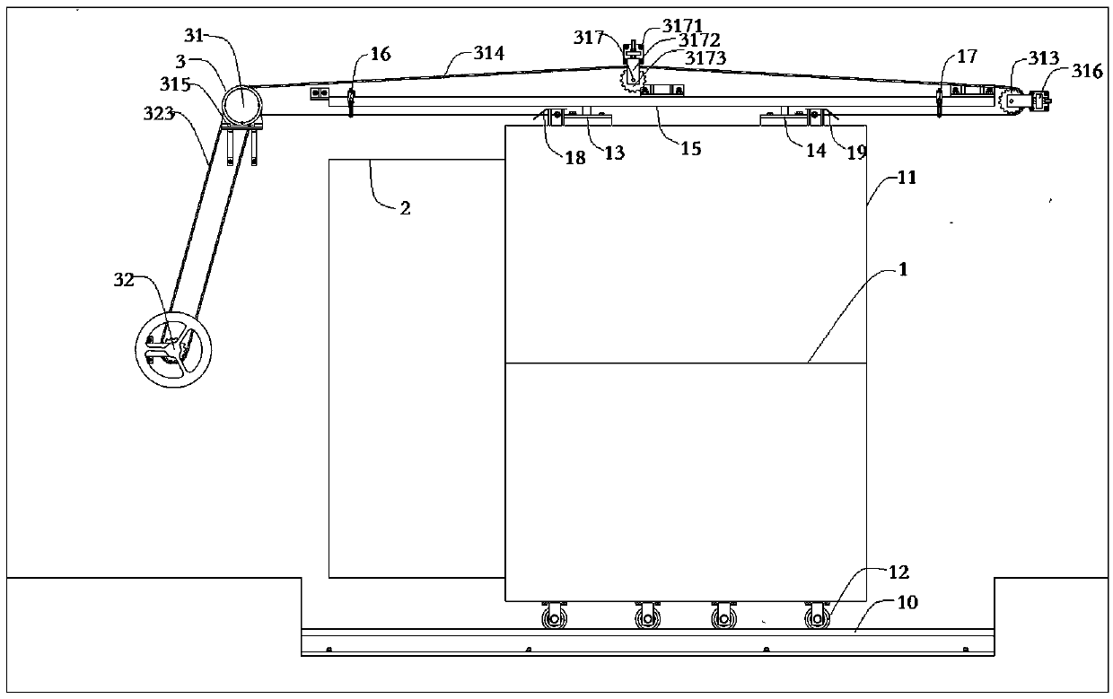 Shield protection sliding door