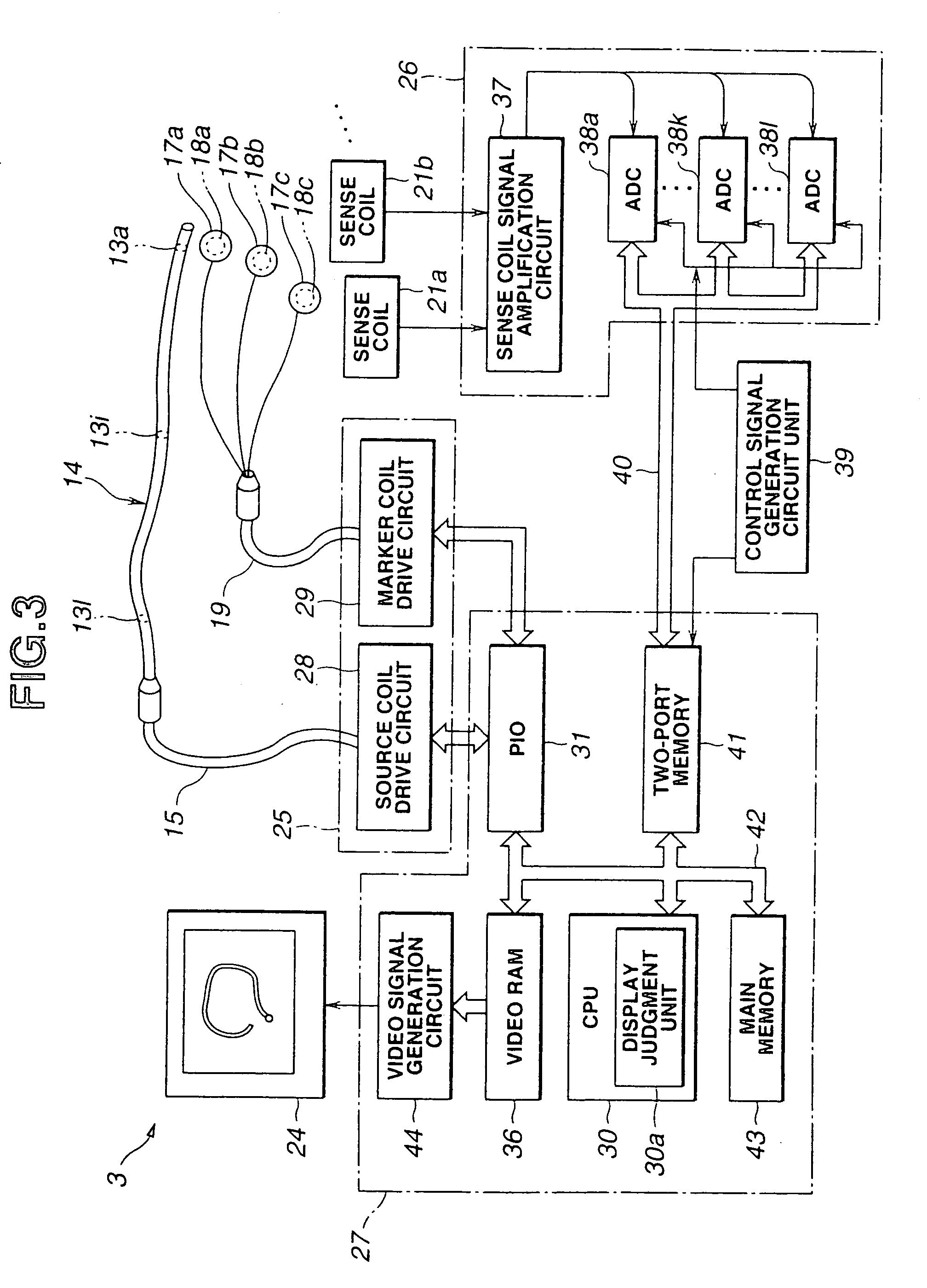 Apparatus and method using it for detecting and displaying form of insertion part of endoscope inserted into body cavity