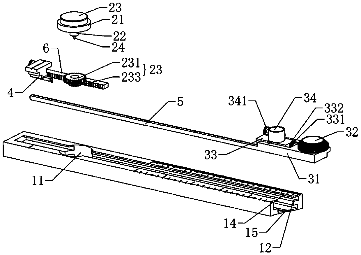 Multipurpose compass ruler and drawing method thereof